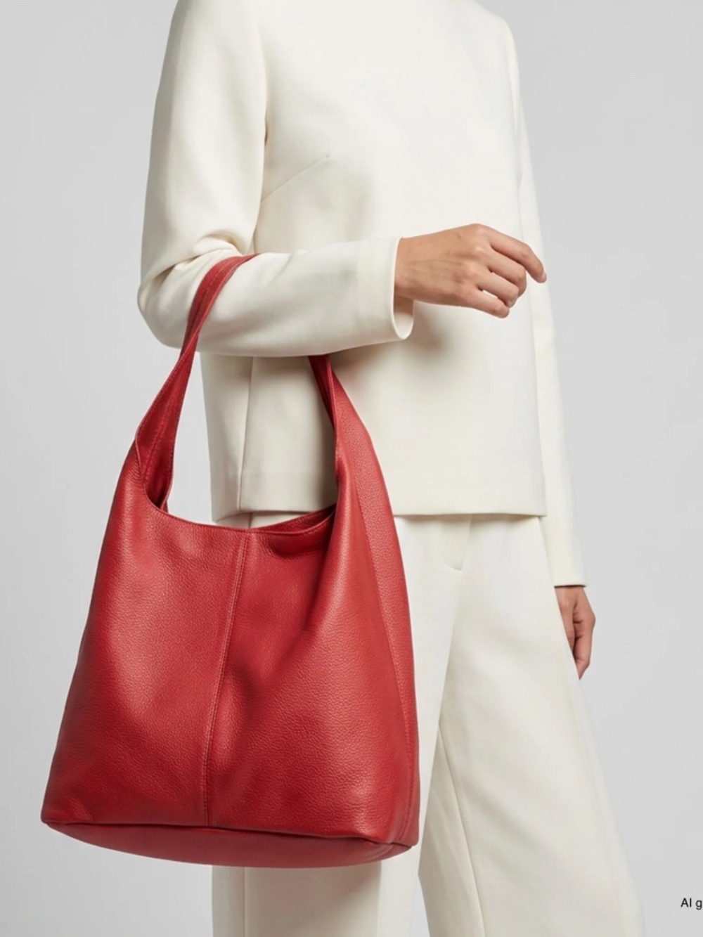 NEW with TAGS TAKEASY Italian Full-Grain Leather Red Hobo Bag | Siena Tote Italy